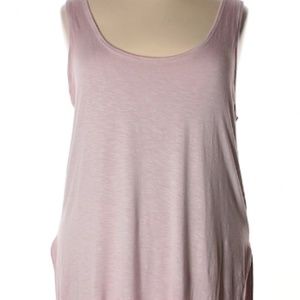 Maurice's curved hem blush pink open back tank top
